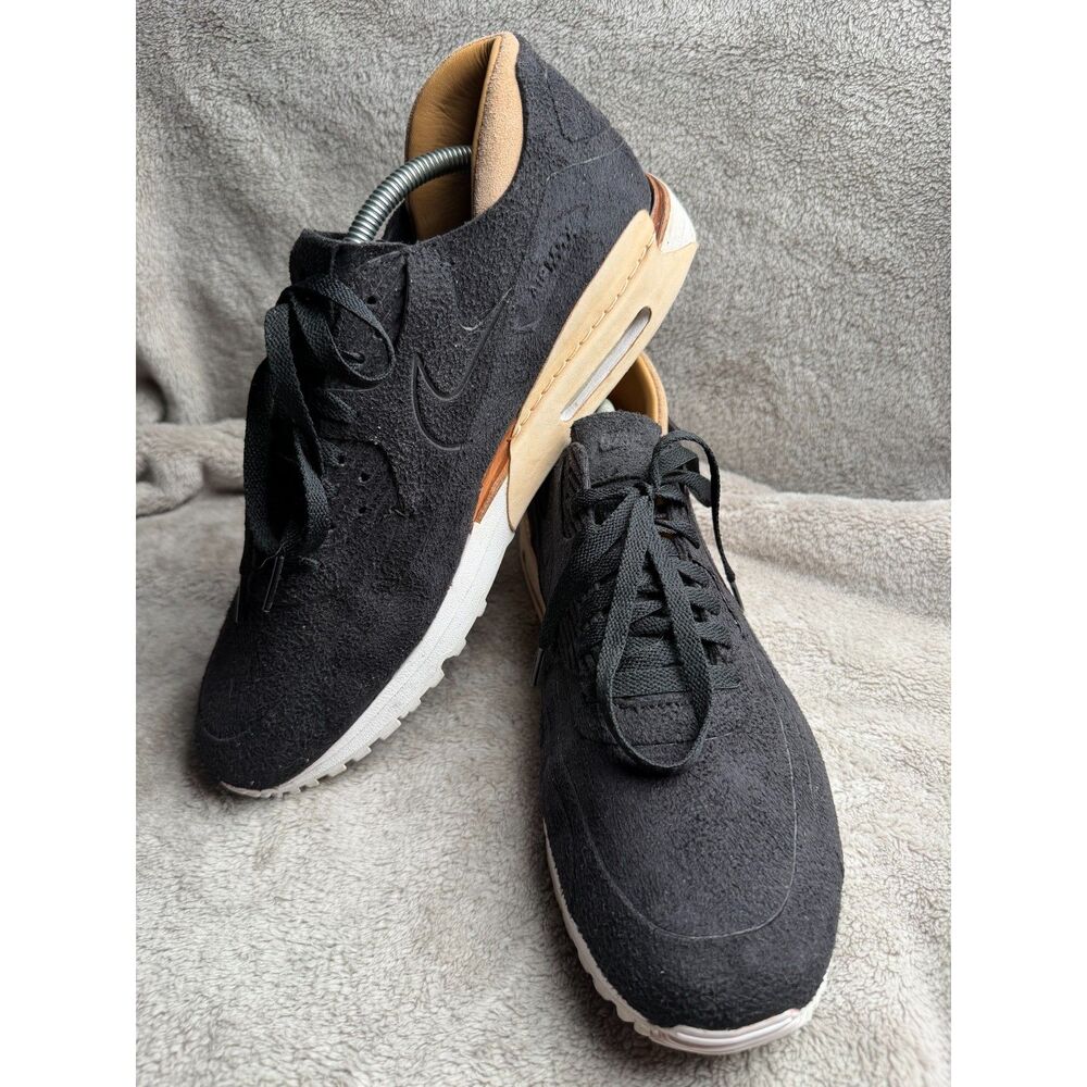 Nike Air Max 90 Royal Black Vachetta Tan Premium Suede - Size 11 (885891-001)